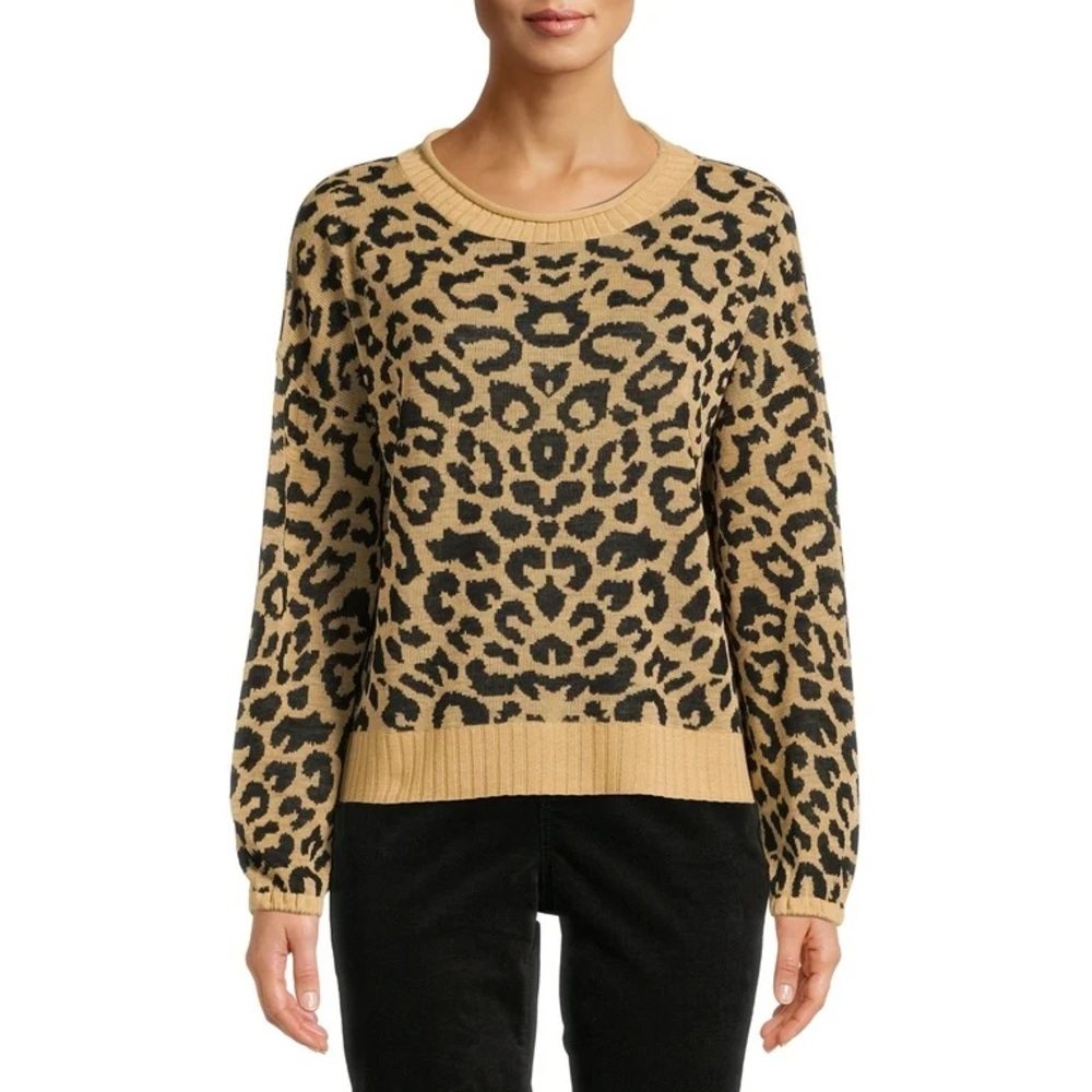 Animal Print Crop Sweater